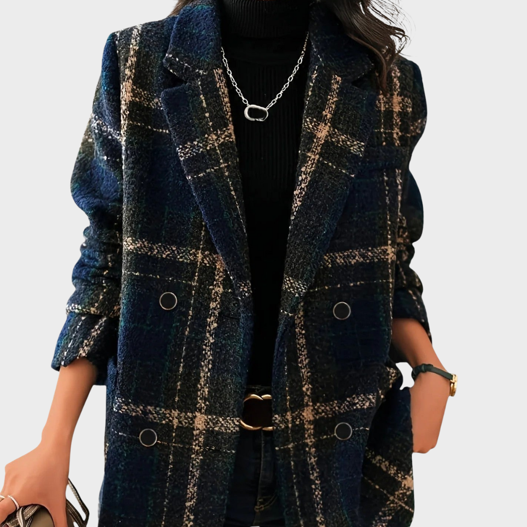Natalie | Classic checked wool coat