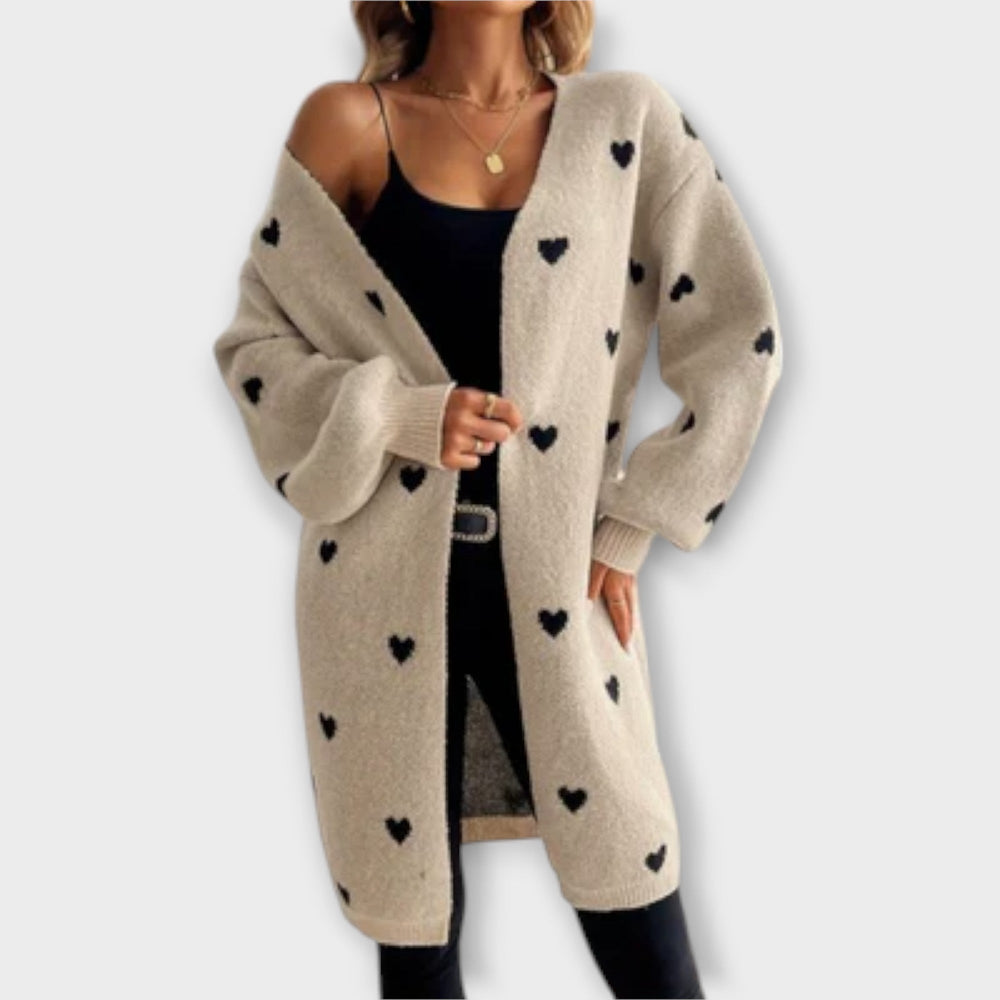 Julia - E Cardigan with Heart Pattern