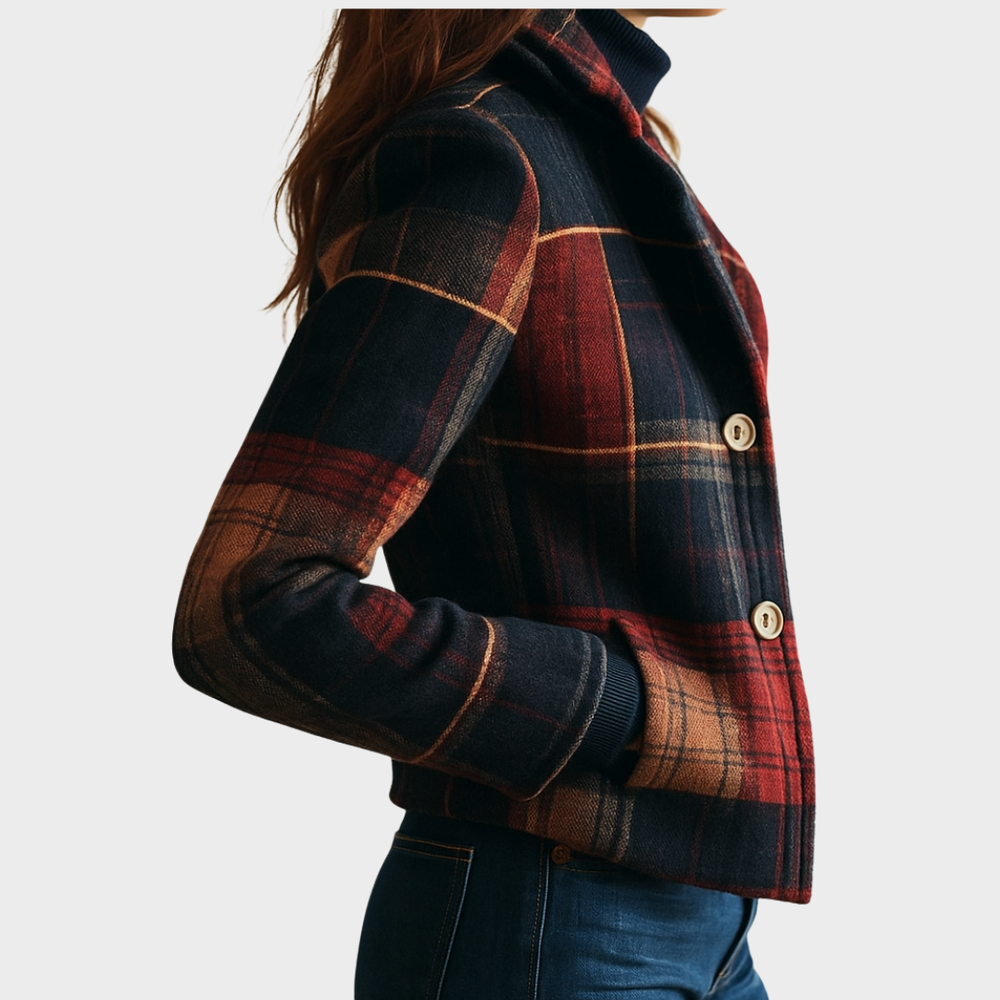 Hazel | Classic checked wool coat