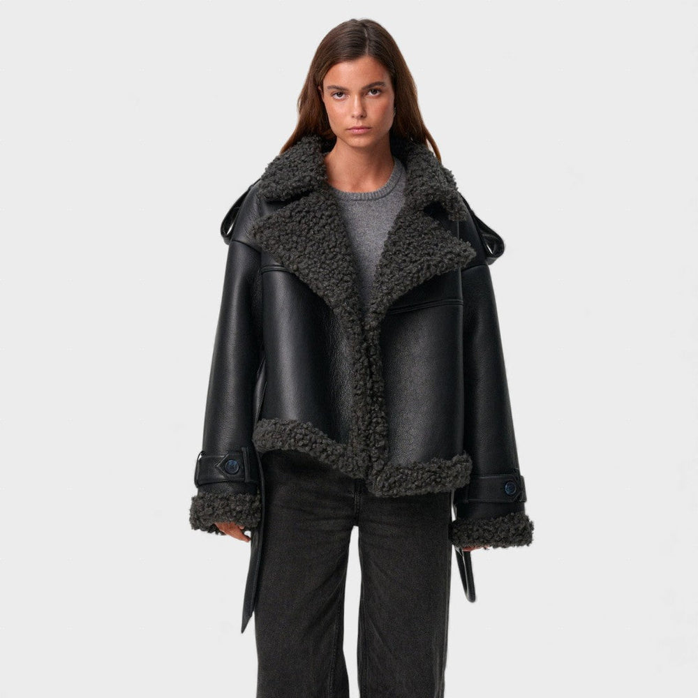 Grace | Shearling coat with belt