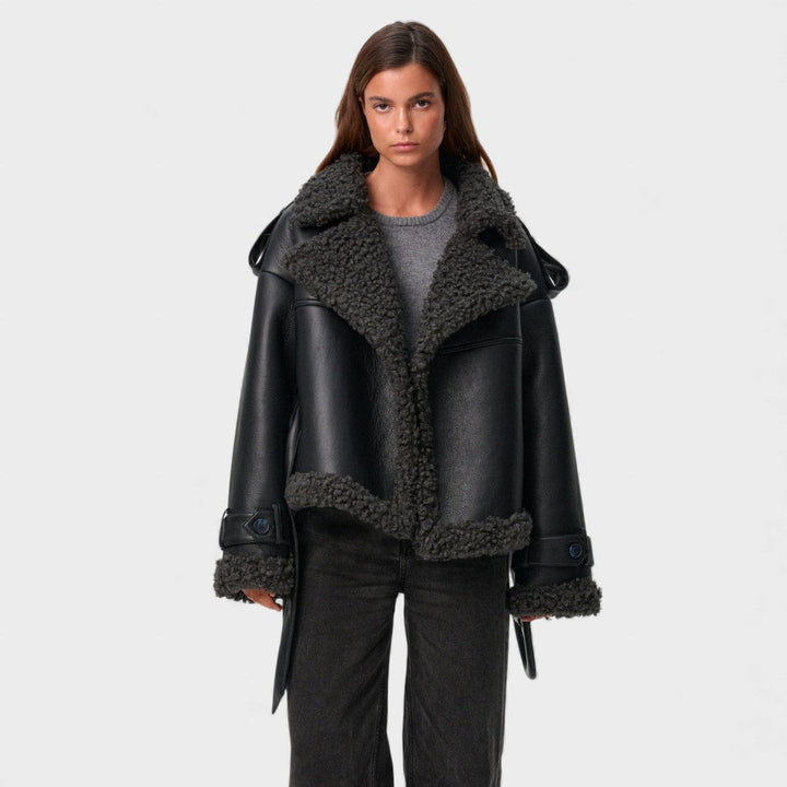 Grace | Shearling coat with belt