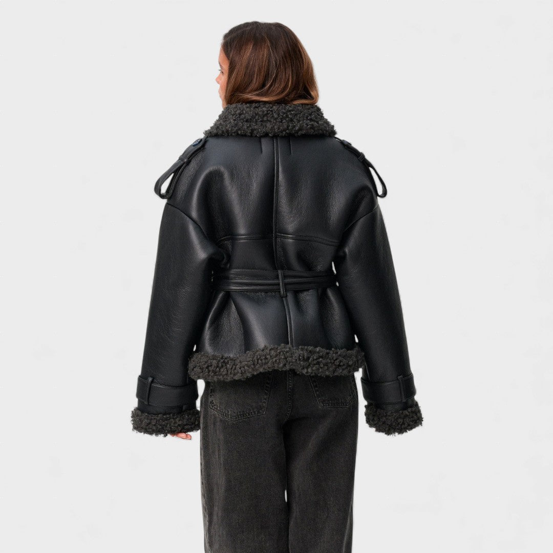 Grace | Shearling coat with belt