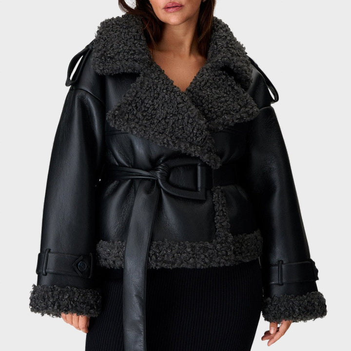 Grace | Shearling coat with belt