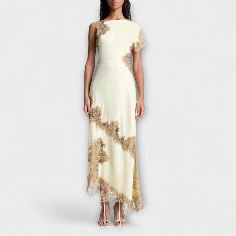 Margaret - Maxi Dress with Satin and Lace Accent