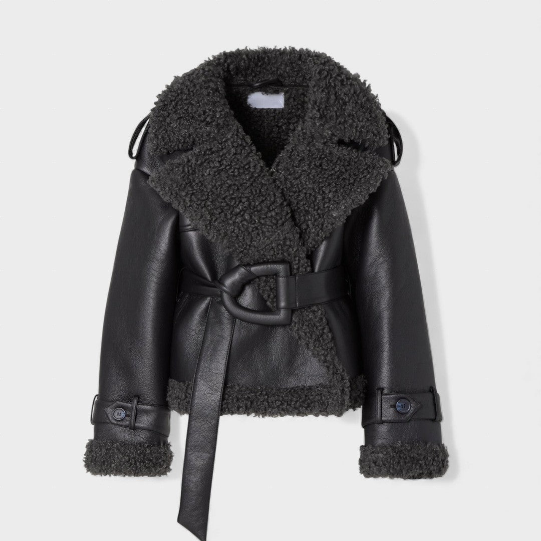 Grace | Shearling coat with belt