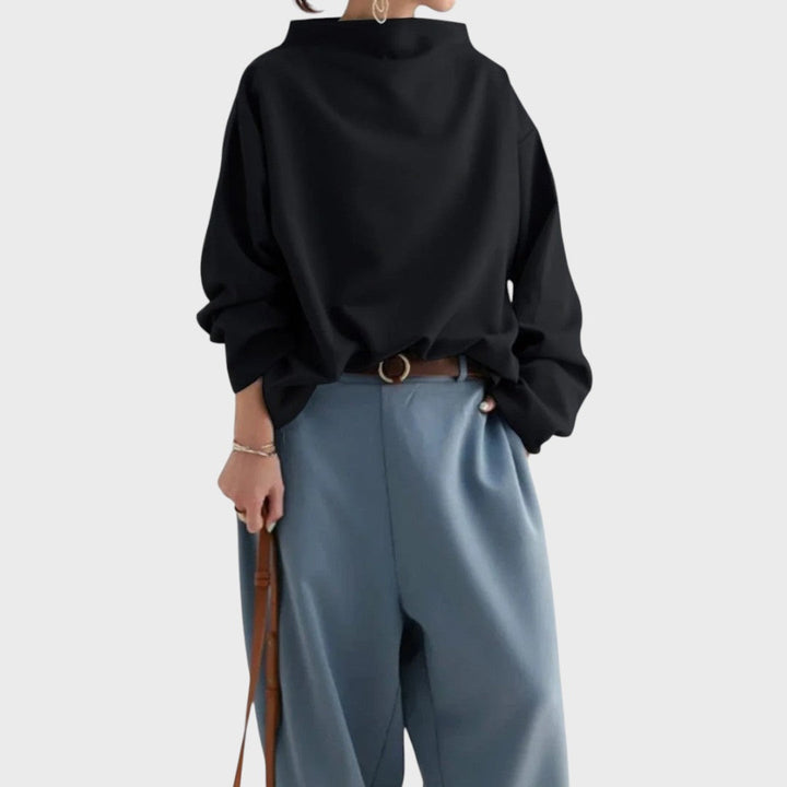 Elly | Soft Knitted Top with High Collar