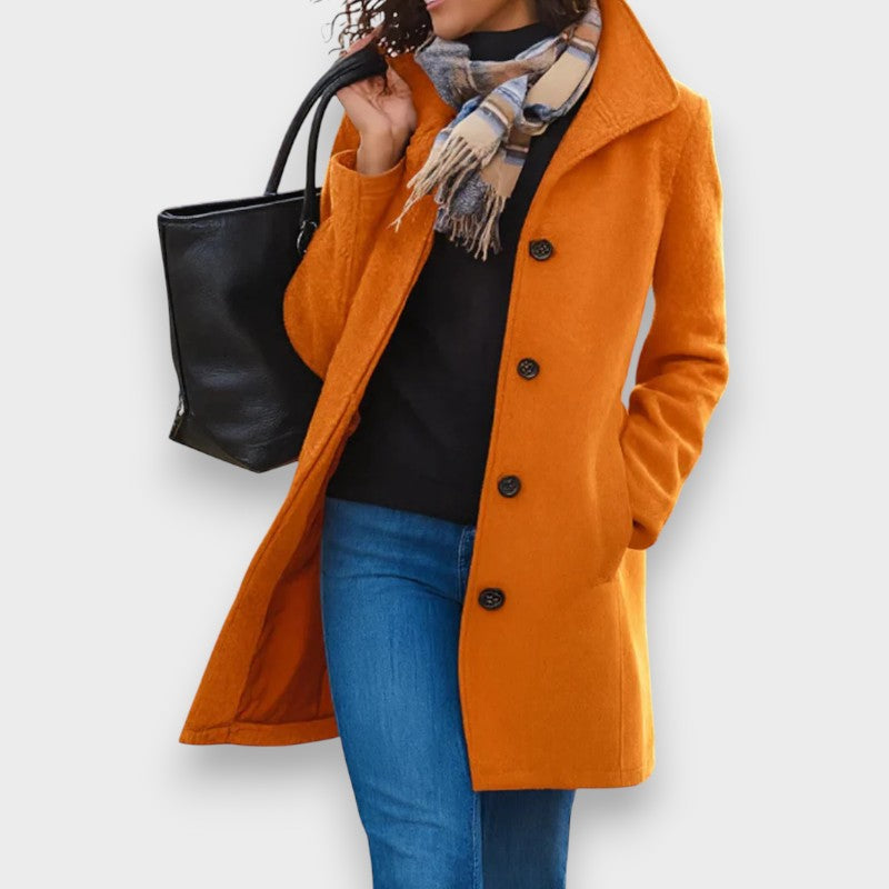 Carla | Classic Coat with Elegant Buttons