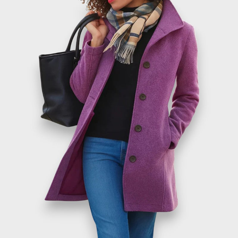 Carla | Classic Coat with Elegant Buttons